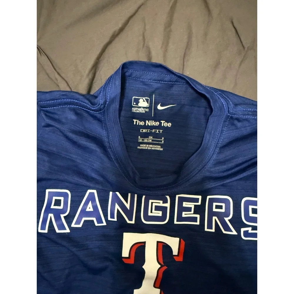 Texas Rangers‎ Nike MLB Dri-Fit S Youth Blue Baseball T-Shirt
